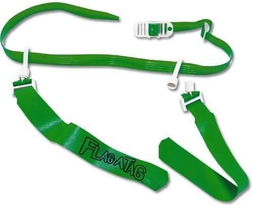 SET of 12 GREEN Flag-a-Tag Sonic Boom FLAG FOOTBALL Belt Set 52" Waist