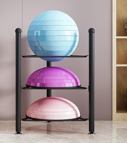 3/5/6/7 Tier Floor Stand Storage Organizer for Exercise Balls, Home Gym Equipment for Bosu, Slam Balls & Medicine Balls - Space-Saving Rack for Fitness