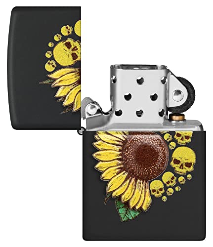 Encendedor Zippo diseño girasol negro mate miniatura 4