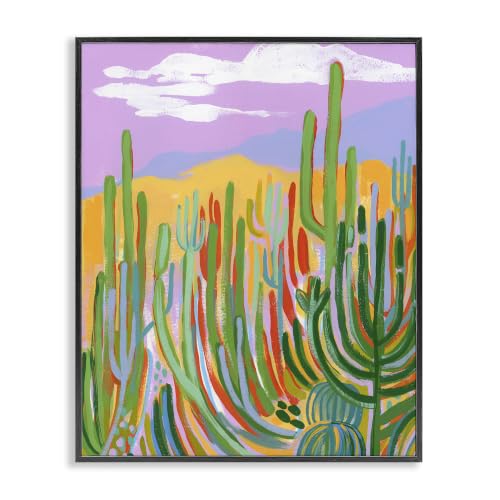 Modern Desert Cactus Landscape, 16 x 20 Inch Framed Giclée Print