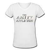 Damen's V Neck The Amity Affliction Flash Sheet Shirt Large