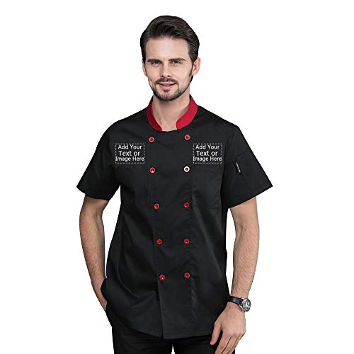 YOWESHOP Personalized Customized Chef Jacket Hotel Kitchen Restaurant Chef Coat?Black X-Small