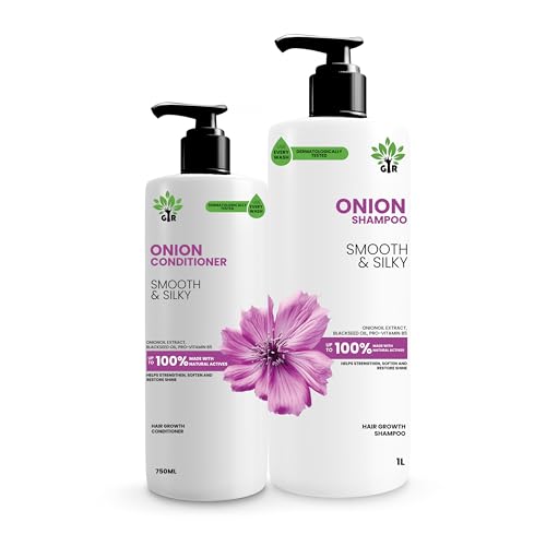 Image of GIR Red Onion Anti Hair Fall Spa Range Hair Care Set: For Smooth and Silky Hair l Onion Shampoo 1L + Onion Conditioner 750 ml