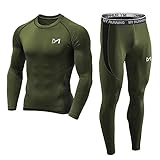 Men's Base Layer Underwear Set, Cool Gear Quick Dry Long Sleeve Compression Shirt and Pants, Sport...