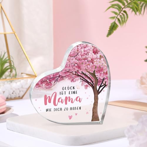 Oma Geschenk Geburtstag Personalisiert - Herz Acryl Aufsteller als Muttertagsgeschenk, Geschenk Oma Weihnachten und Geschenke für Demenzkranke