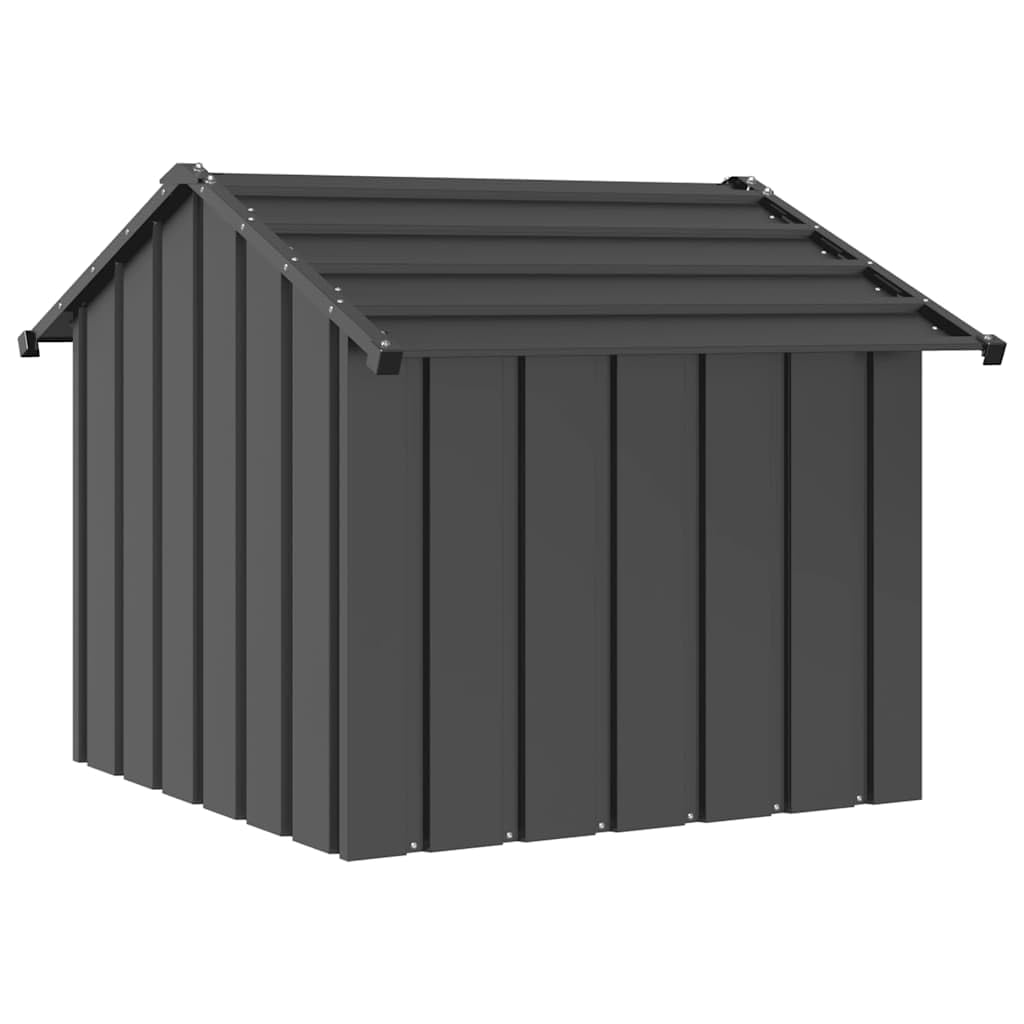 Hundehütte mit Dach aus verzinktem Stahl, 85 x 107 x 81 cm, Zwinger mit Markise, Laufstall für Hunde, aus Metall, für Terrasse, Garten, Terrasse
