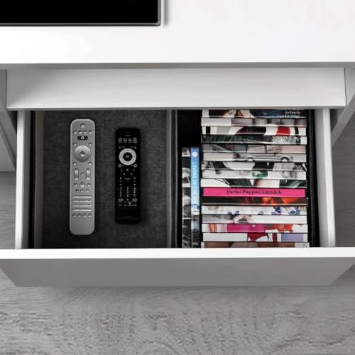 Yuragim Filzkorb Aufbewahrung, 2 Stück Faltbarer Organizer, Filzkörb Klein Spielzeugkorb Kaminholzkorb Filzbox Aufbewahrungsbox mit Tragegriffen für Spielzeug Kleidung Kaminholz Zeitungen (Dunkelgrau)