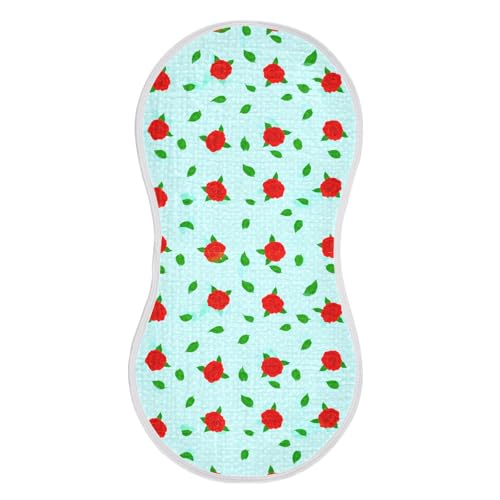 Rose Leaf Polka Dot Baby Burp Cloths Absorbent Cotton Burp Cloths Rags Burping Clothes for Babies Burp Cloth Baby Bibs Washcloths for Baby Boy Girl Wipes 22x11IN,2 Pack2