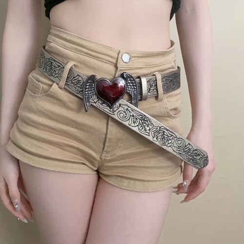 Unique Heart Wing Embossed Metal Chain Belt Vintage Waistbelt Punk Waist Accessory Gothic Sweet And Cool Accessory Belt2