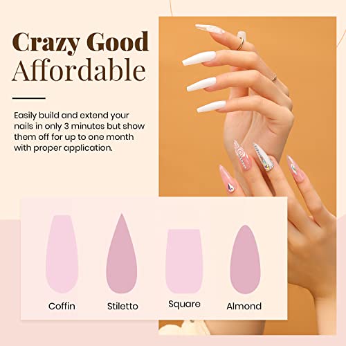 Beetles Poly Nail Extension Gel Kit 4 Colors Clear White Pink 1 Oz Poly Nail Gel Builder Nail Gel Nail Art Kit With Poly Brush Nail Forms Dual Forms Tyro Nail Salon All In One French Poly Nail Kit Easy Diy Nail #TOP3