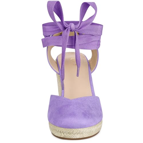 Allegra K Women's Closed Toe Espadrilles Wedges Tie Up Wedge Sandals2
