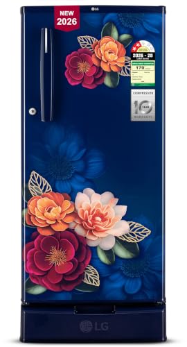 LG 185 L, 2 Star, Direct Cool Single Door Refrigerator (GLD1925XOBK, Blue Klase, Base stand with Drawer, Fit Max Chiller Tray, Works Without Stabilizer, 2026 Model)