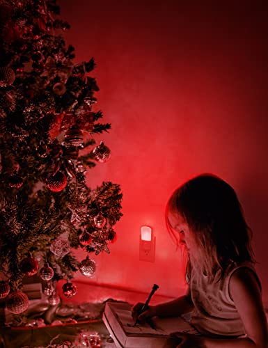 Lohas Red Night Light Plug In, Dimmable Red Light Led Night Lights With Dusk To Dawn Sensor, Adjustable Brightness Red Light For Nursery Kids Room Hallway Kitchen,Christmas Gift 2 Pack #TOP4