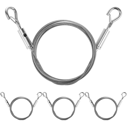 Image of ARTIBETTER 4-Pack 304 Stainless Steel Wire Rope Cable 78.7 Inch Heavy Duty Steel Wire for Picture Hanging Deck Railing and Home Improvement Projects