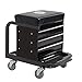 Omega-Lift Mechanic Stool with Wheels – Tool Box with Padded Chair Seat and Rolling Wheels for Garage – 450 Lbs Capacity