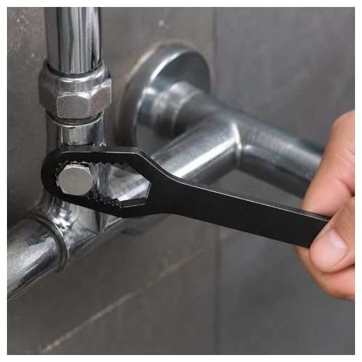 1Pcs Double Ended Universal Wrench Self-Tightening Steel Multifunction Spanner for Plumbing Automotive Bicycle Home,Black