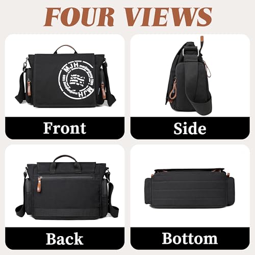 FSD.WG Satchel Messenger Bag for Men Canvas,Travel Shoulder bag 13.5" Laptop Bags3