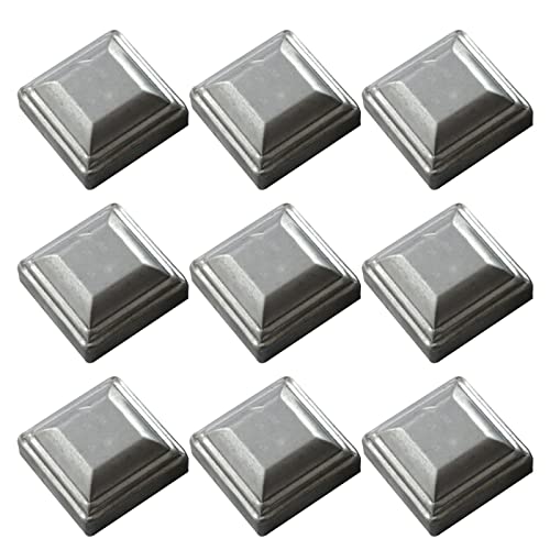 MFFIRE 9 X Chapeau Poteau en Forme De Pyramide en Acier Galvanisé pour Poteaux,60x60mm