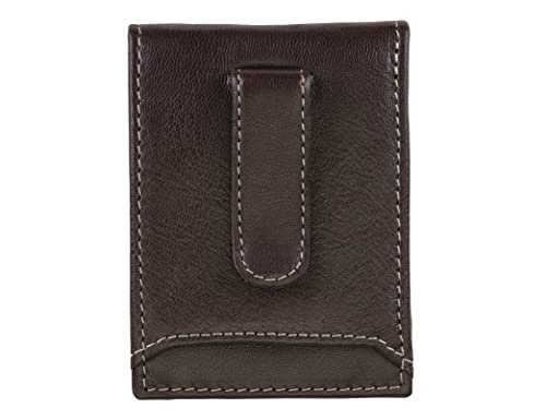 Timberland Mens Slim Leather Front Pocket Credit Card Holder Travel Accessory- Bi-Fold Wallet, Brown (Money Clip), One Size US