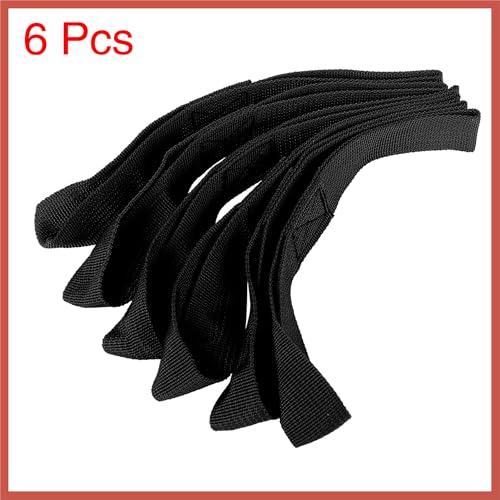 ACROPIX 6 peças pretas 2,5 x 20,5 cm de cinto de carga de laço macio cinto de amarração para peças d