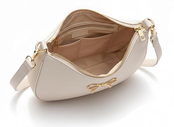 Image of Sky Magic Stylish Bag Women's Hobo Shoulder Bag with Bow Detail, Faux Leather Crossbody Handbag for Women