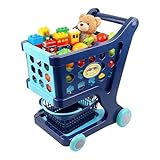Carrito De Compras para Niños - Carrito De Compras De Juguete De 29,5x21x34,5 Cm | Kit De Juego De Simulación con Carritto para Niños | Juego De rol, Interactivo, para Rutina Familiar