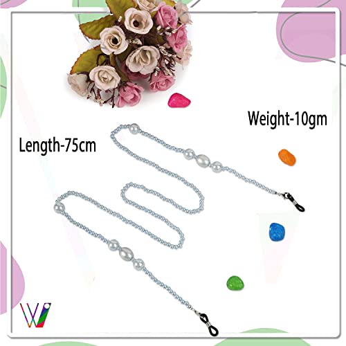 Image of Unisex Specs Holder Hook & Loop Anit Slip Eyewear Lanyard Beads Strap Chain