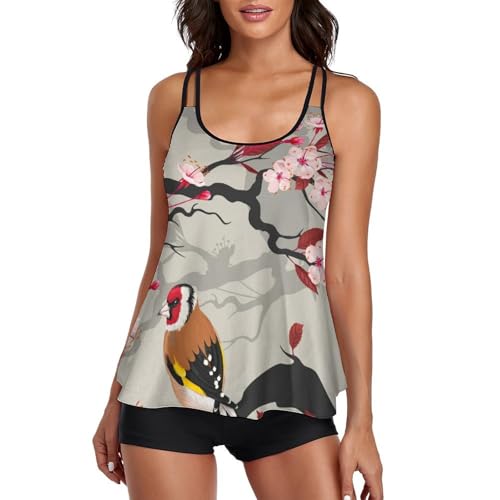 Robe de plage tankini fleur de pêcher pour vos vacances et séances de piscine en famille