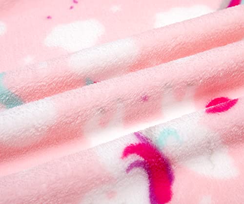 Crooutn Kids Little Boys Girls Cartoon Hooded Bathrobe Toddler Robe Pajamas Sleepwear ((6-7Years),Pink Unicorn Robe) #TOP4