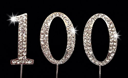 100th Birthday Number Cake Topper - 1.75 Inches Tall - Suitable for Small Cakes