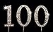100th Birthday Number Cake Topper with Sparkling Rhinestone Crystals - 1.75" Tall - Cake Decoration Jewelry