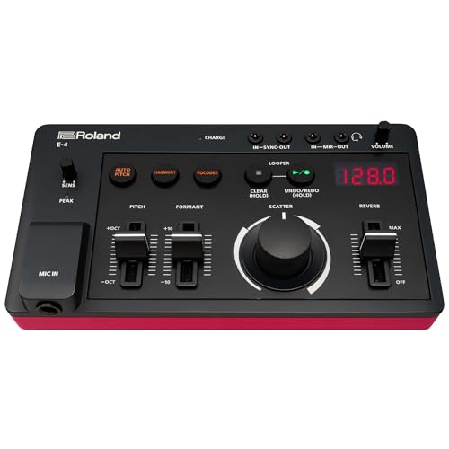 Roland AIRA Compact E-4 Voice Tweaker | Herramienta de transformación vocal con efectos avanzados | Looper de 24 segundos | Filtro corte bajo | Batería inalámbrica para 3,5 horas | Ligero y portátil