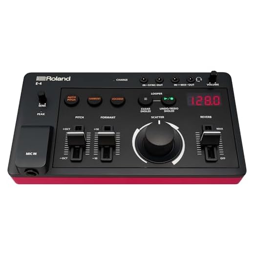Roland AIRA Compact E-4 Voice Tweaker | Herramienta de transformación vocal con efectos avanzados | Looper de 24 segundos | Filtro corte bajo | Batería inalámbrica para 3,5 horas | Ligero y portátil