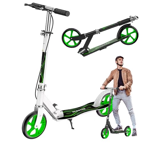 GHBXJX Cityroller Children Scooter Klappbarer City Roller für Kinder, Höhenverstellbar, Tretroller für Erwachsene | Easy Maneuvering | for Adults with up to 100 kg Load Capacity Aluminium,Weiß