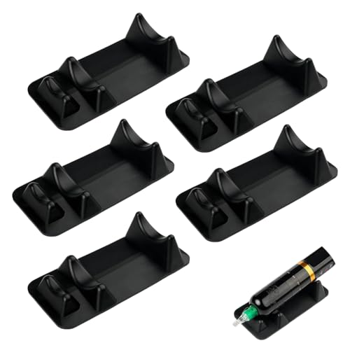 Image of MAYCREATE 5-Pack Tattoo Machine Holder, Pen Stand, Silicone, 12.9x6cm | Keeps Work Surfaces Tidy, Reduces Tool Clutter, Silicone Build, Compact Desk Storage