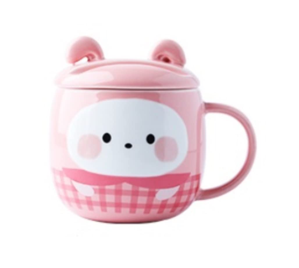 Taza Taza de café Taza de té, Taza de café Taza de café de cerámica con Forma de Animal Lindo con Tapa Taza de café de cerámica Taza Multifuncional apta for microondas Tazas de café con Asas ( Color :