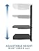 Mount-It! Floating Wall Mounted AV Entertainment Shelf for DVD Players, Cable Boxes, Audio, Gaming Systems, 3 Black Tempered Glass Height Adjustable Shelves (52.8 Lbs Capacity)