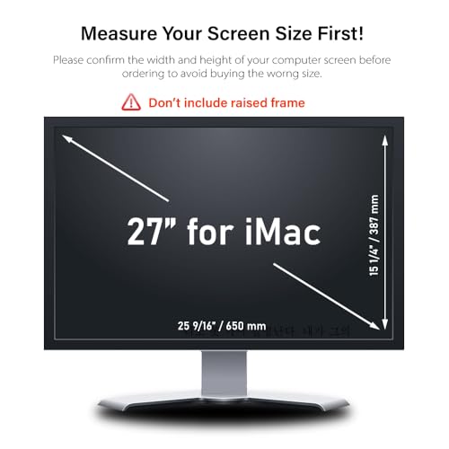 Image of 27 Inch - 16:9 Aspect Ratio - Computer Privacy Screen Filter for iMac Monitor - Anti-Glare - Anti-Scratch Protector Film - Please Check iMac or Others Made in Korea