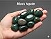 Moss Agate Tumbled Stone – Natural Green Crystal Gemstone for Positivity, Growth & Balance – Pocket Stone for Meditation, Reiki, Chakra, Yoga & Spiritual Décor