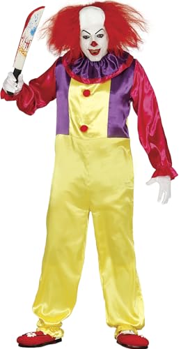 Guirca Mörder-Clown-Kostüm Grusel-Outfit Für Halloween, Größe L (52-54), Inkl. Oberteil, Hose, Rock & Accessoires