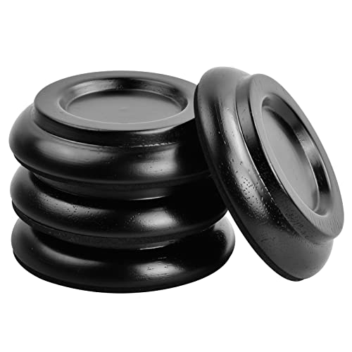 4 Piezas Platos Protección para Patas de Piano, Almohadillas de Piano Verticales, Placas Protectoras de Madera, Platillos de Taza de Piano para Alfombra y Pisos de Protector (Negro)
