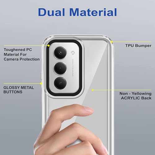 Image of Zapcase Back Case Cover for Mi Redmi 15 5G | Compatible for Mi Redmi 15 5G Back Cover | Case Cover with Camera Protection | (TPU + PC | Transparent)