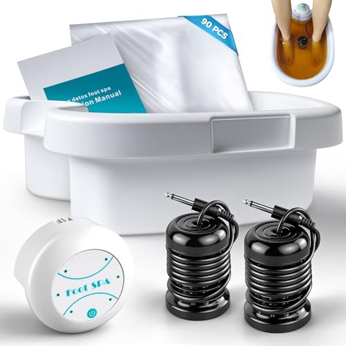 Idudbid Ionic Foot Bath Detox Machine - Suitable for Home Use, Home Salon-Level Spa Detox Machine, Healthy Detoxification, with Foot Bath, Array * 2, Liner