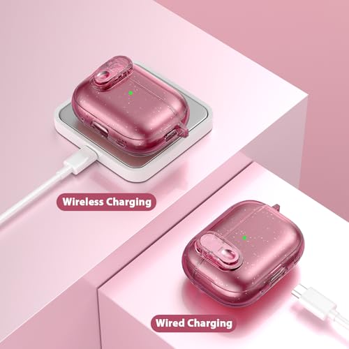 Image of Case for Apple Airpods iPods Pro 3 Cases Cover Clear 2025 Cute Women, VISOOM Cute Air Pods Pro 3 Case Clear Transparent Airpods iPods Pro 3rd Gen Protective Cases with Keychain /Lock /Cleaning Kit