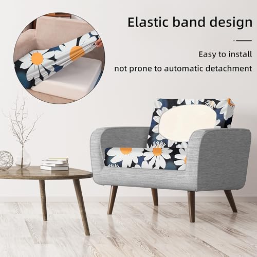 Image of BIETYONE 8Pcs Stretch Patio Cushion Covers,Outdoor Couch Covers Replacement,Outdoor Couch & Sofa Slipcovers,for Patio Furniture Cushion Covers,Washable Reusable urniture Protector(Chrysanthemum,8PCS)