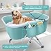 AceRide Dog Bathtub, Portable & Elevated Dog Bath Tub with Adjustable Height, Foldable Design for Easy Storage, Ideal for Small to Large Dogs, Indoor & Outdoor Use, Green