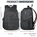 Dora & Liz 40L Travel Laptop Backpack 17 inch with USB Charging Port, College Computer Backpack, Business Work Bag for Men & Women (Black) - Image 3