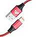 Price comparison product image iPhone Charger Cable, Aioneus iPhone Charger 2M/6FT Charging Cable Nylon Braided Lightning Cable Fast Charger Lead for iPhone 12 Pro Max Mini 11 pro max X XS XR 10 8 7 Plus 6 6s 5s 5 SE iPad ipod-Red