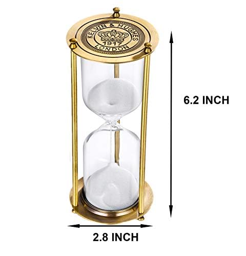 Suliao Hourglass 60 Minute Sand Timer,Vintage Brass Sand Clock,Unique,Metal Sand Watch 60 Min,Antique Hour Glass Sandglass With White Sand For Home,Desk,Gifts,Office,Decor Decor thumb #1