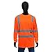 West Chester 47409 Hi-Visibility Standard Safety Long Sleeve Shirt ? Orange- Medium, Polyester Birdseye Mesh, Exterior Chest Pocket, Wide Neck Opening